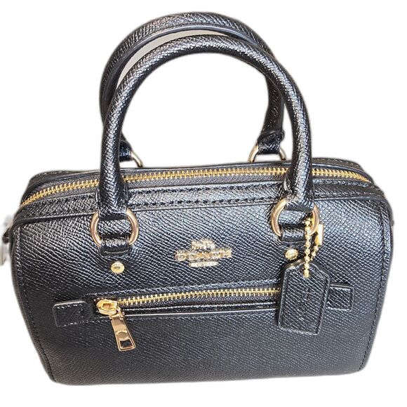 Coach Mini Rowan - Black Leather - Picture 1 of 12